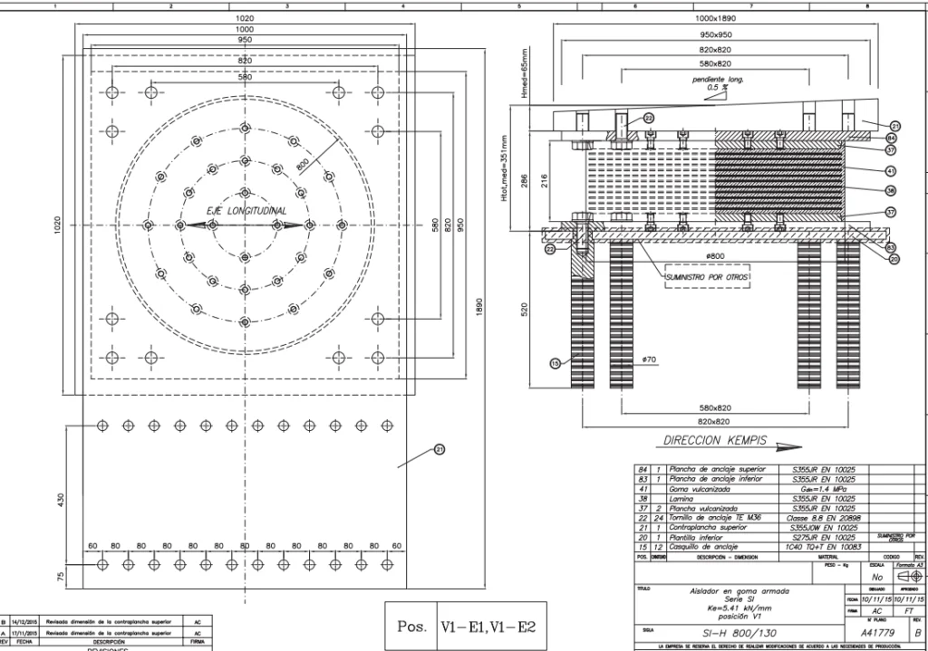bridge bearing drawing design